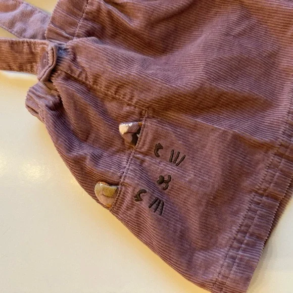 4/20$ Carter’s corduroy baby jumper/dress/skirt cat theme size 6 months - Picture 3 of 7